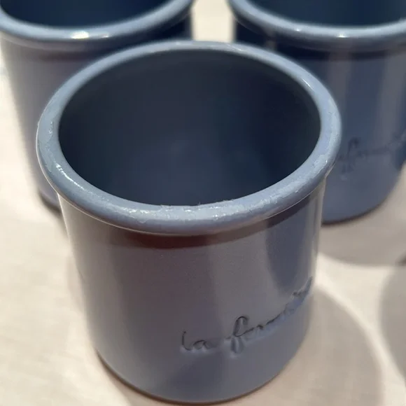 6 empty clay la fermiere yogurt pots. Blue Desired by crafters and bakers - Picture 3 of 6